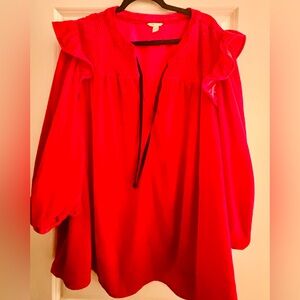 Deep magenta velour blouse. Perfect for any fall or holiday party!